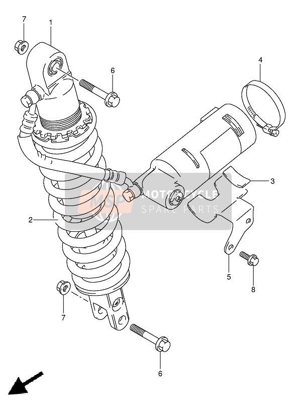 Suzuki DR350 1991 STOSSDÄMPFER HINTEN für ein 1991 Suzuki DR350