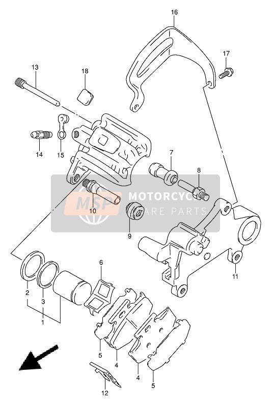 6917114D00, Coperchio Pinza Freno, Suzuki, 3