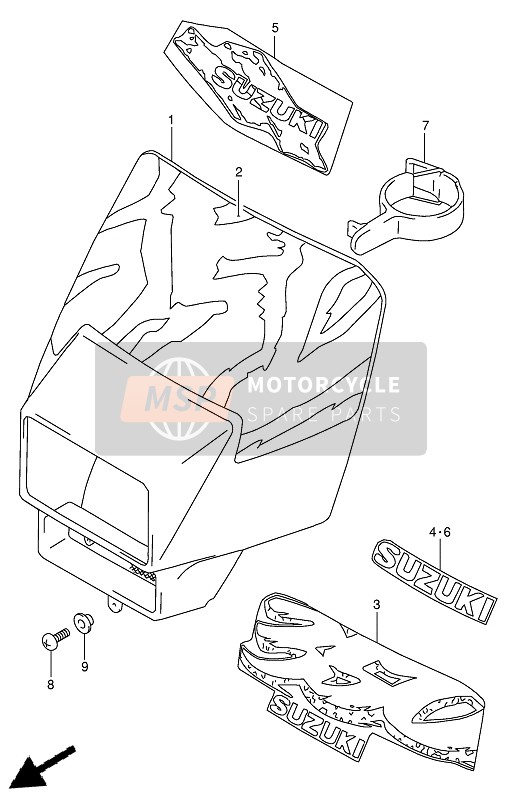 Suzuki DR350 1992 Couverture de phare pour un 1992 Suzuki DR350