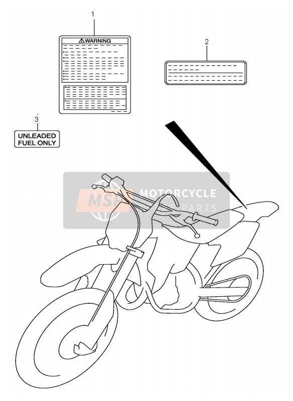 Suzuki RM125 2005 Label for a 2005 Suzuki RM125