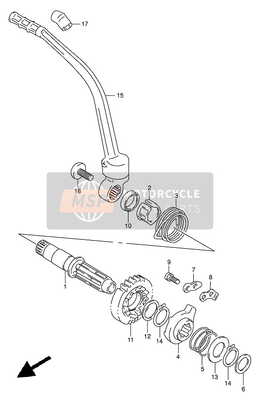 Suzuki DR350 1994 Kick Starter voor een 1994 Suzuki DR350