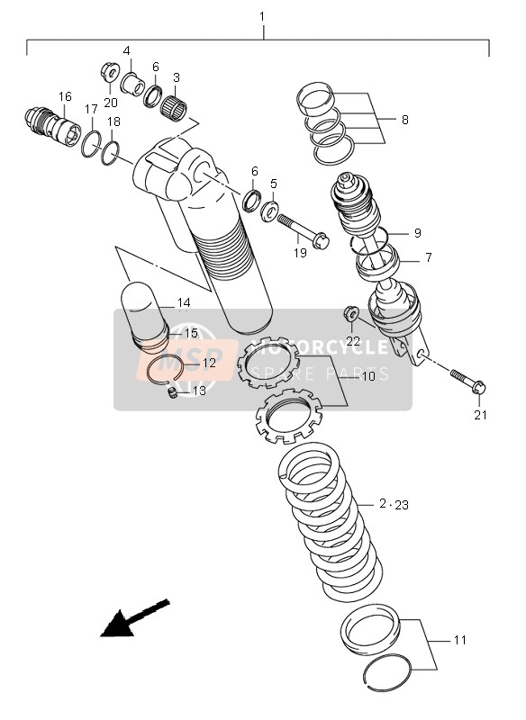 Suzuki RM125 2005 Rear Shock Absorber for a 2005 Suzuki RM125