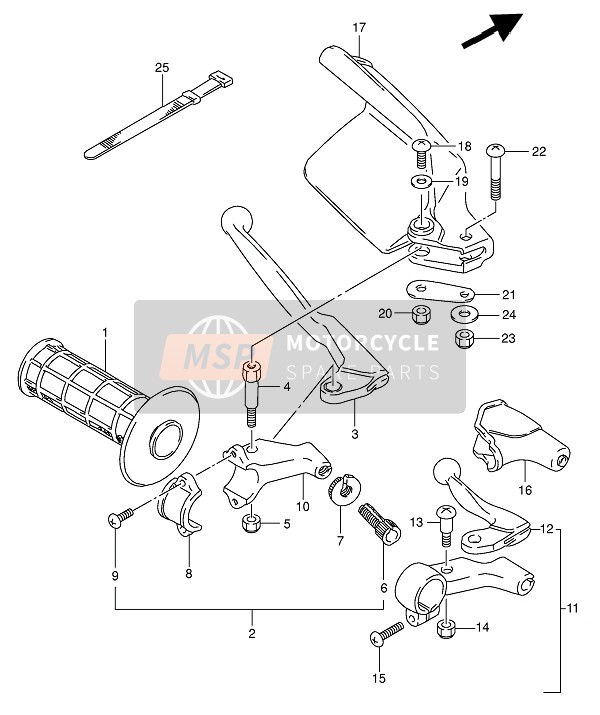 Suzuki DR350 1994 LINKER HANDHEBEL für ein 1994 Suzuki DR350