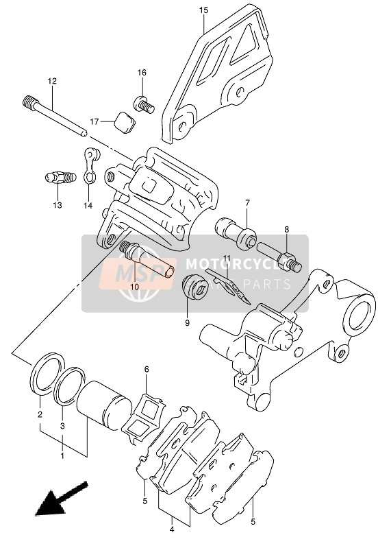 Suzuki DR350 1994 BREMSSATTEL HINTEN für ein 1994 Suzuki DR350