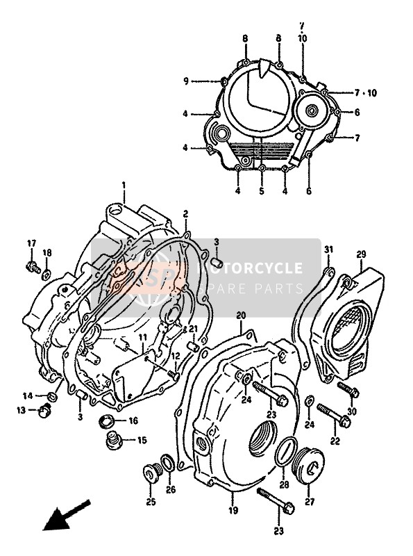 Suzuki DR350S 1991 Crankcase Cover for a 1991 Suzuki DR350S