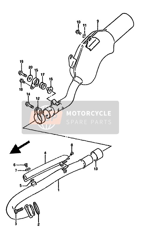 Suzuki DR350S 1991 SCHALLDÄMPFER für ein 1991 Suzuki DR350S