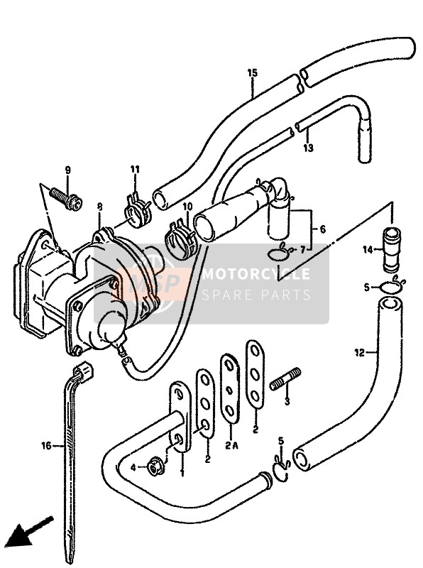 1844014D00, Hose,2ND Air, Suzuki, 2