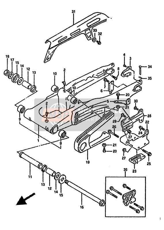 6134814D00, Guard, Chain Touch, Suzuki, 0