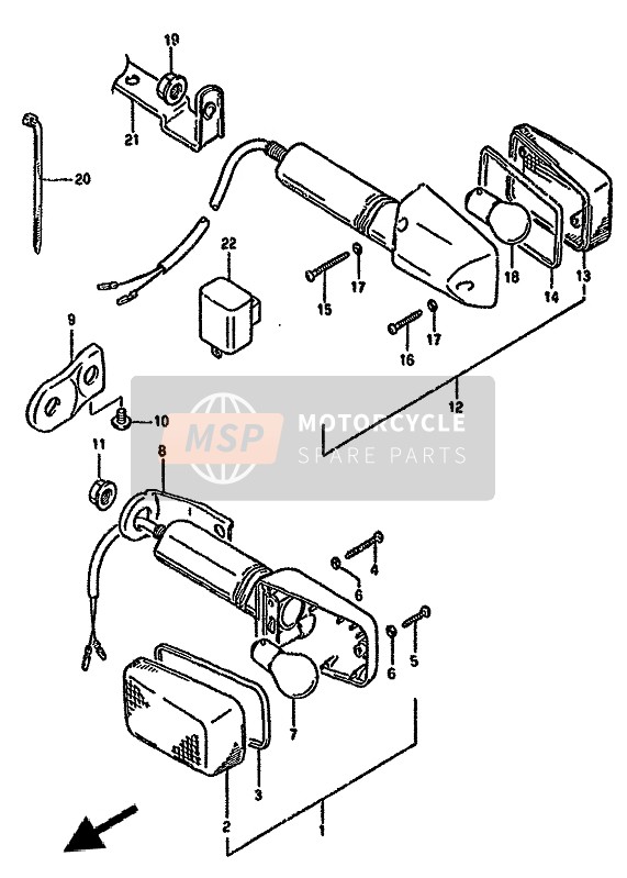 Suzuki DR350S(H) 1992 Turn Signal Lamp for a 1992 Suzuki DR350S(H)