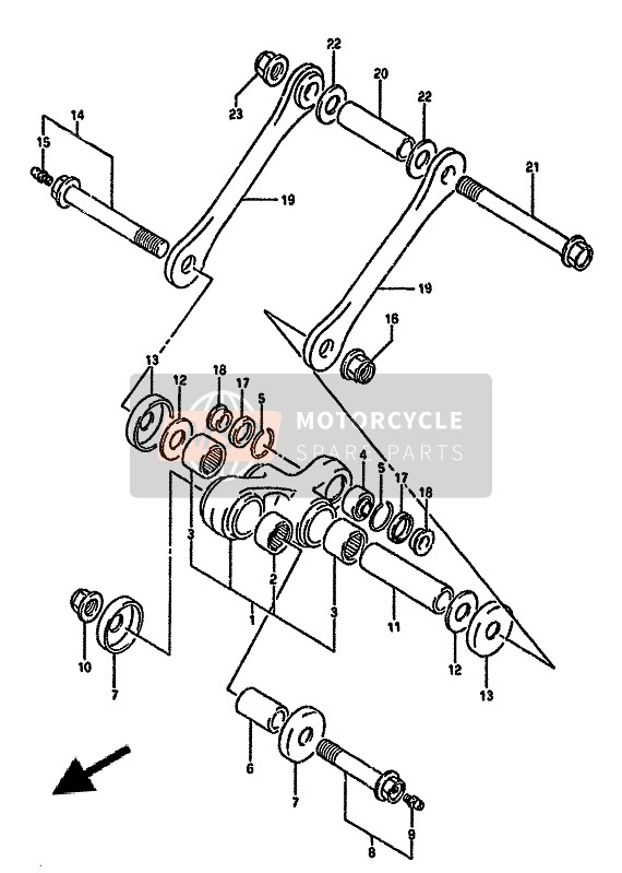 Suzuki DR350S(H) 1992 Levier de coussin arrière pour un 1992 Suzuki DR350S(H)