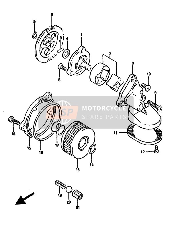 Suzuki DR350S(H)(U) 1993 Pompa dell'olio per un 1993 Suzuki DR350S(H)(U)