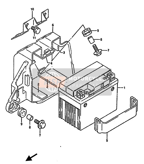 Suzuki DR350S(H)(U) 1993 Battery for a 1993 Suzuki DR350S(H)(U)