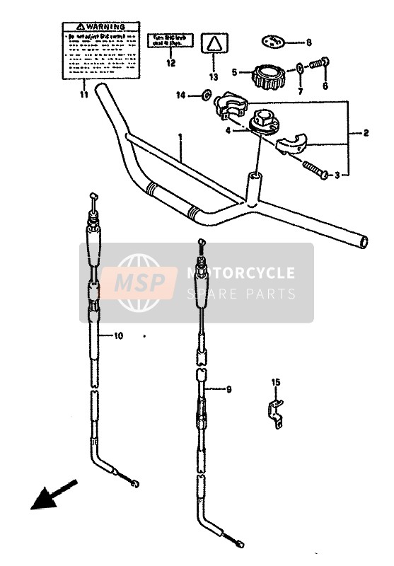 Suzuki DR350S(H)(U) 1993 Handlebar (SH) for a 1993 Suzuki DR350S(H)(U)