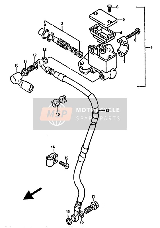 Suzuki DR350S(H)(U) 1993 HAUPTZYLINDER VORNE für ein 1993 Suzuki DR350S(H)(U)