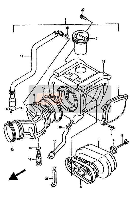 Suzuki DR350S(H) 1994 Purificateur d'air pour un 1994 Suzuki DR350S(H)