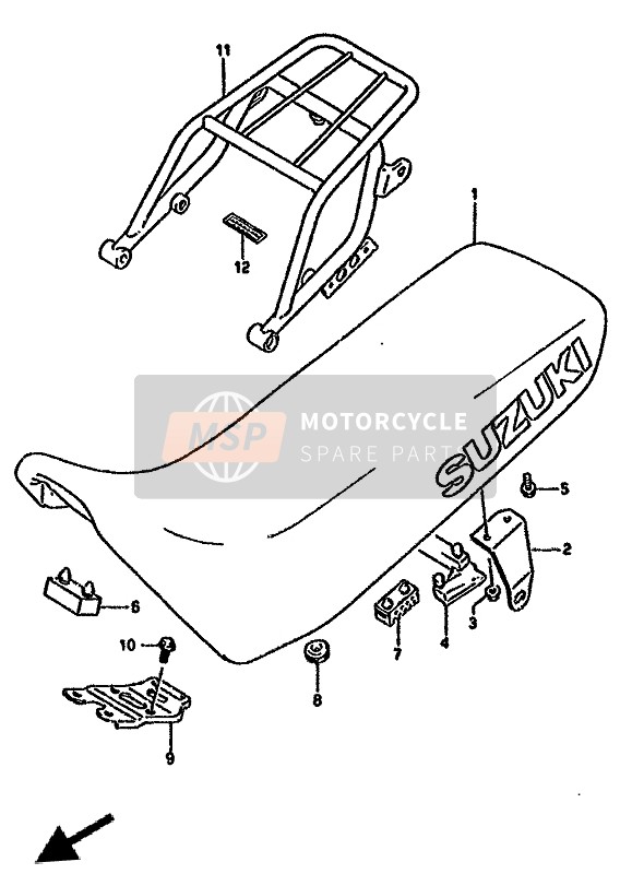 Suzuki DR350S(H) 1994 Zadel voor een 1994 Suzuki DR350S(H)