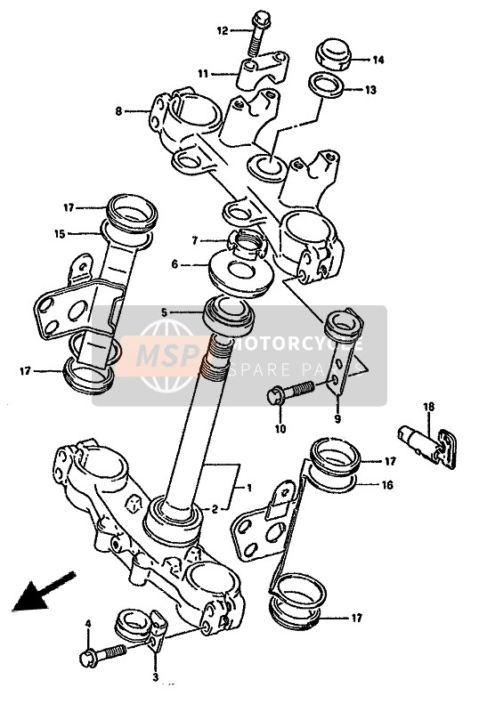 Suzuki DR350S(H) 1994 Steering Stem for a 1994 Suzuki DR350S(H)