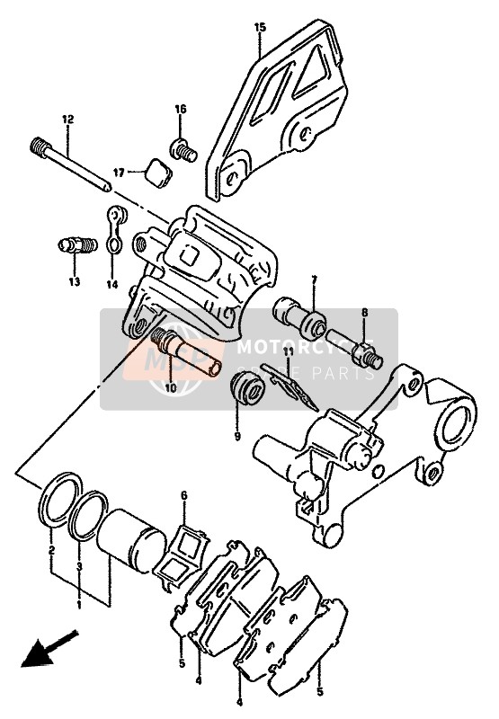 Suzuki DR350S(H) 1994 Rear Caliper for a 1994 Suzuki DR350S(H)