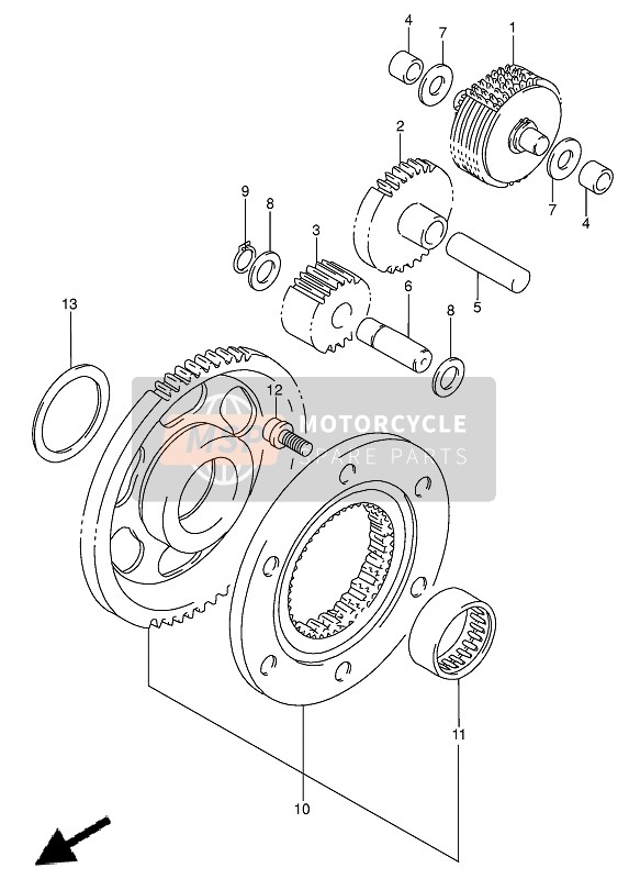 1261831D01, Bush,Limiter Gear Shaft, Suzuki, 1