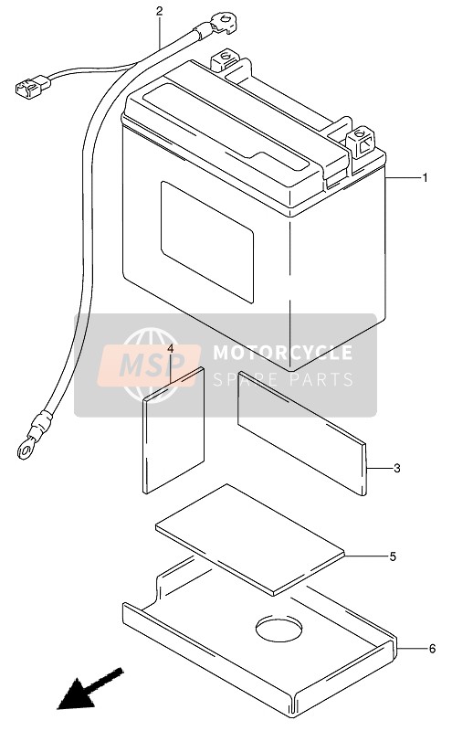 Suzuki DR650RSE(U) 1991 Batterie pour un 1991 Suzuki DR650RSE(U)