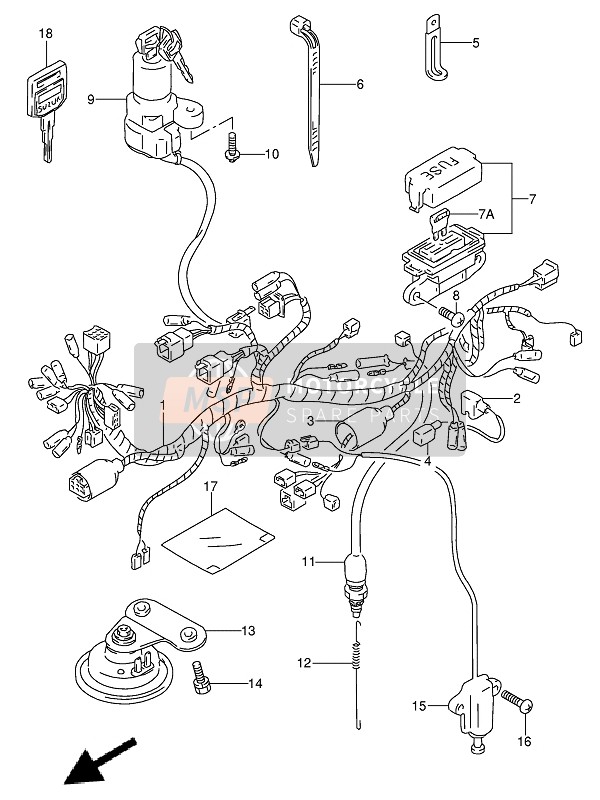 Suzuki DR650RSE(U) 1991 Wiring Harness for a 1991 Suzuki DR650RSE(U)