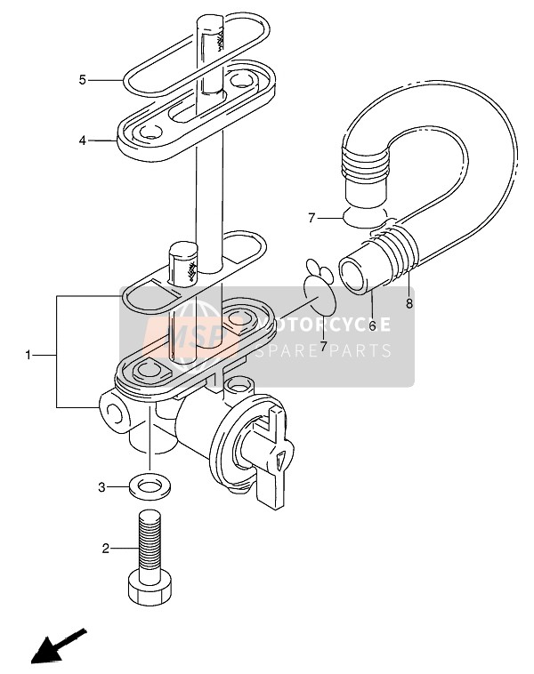 Suzuki DR650RSE(U) 1991 Robinet de carburant pour un 1991 Suzuki DR650RSE(U)