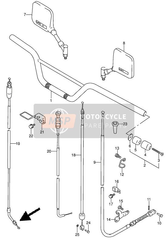 5890012D11, Cable, Suzuki, 2