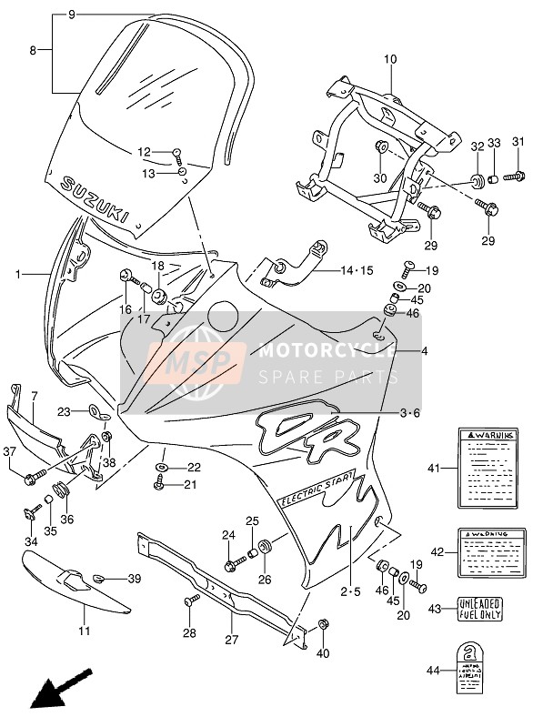 9440112D6012F, Cover Assy, Cowl Side Rh   (Blue), Suzuki, 0