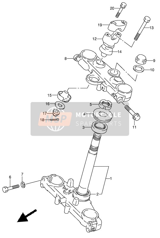 Suzuki DR650RSE(U) 1991 Steering Stem for a 1991 Suzuki DR650RSE(U)