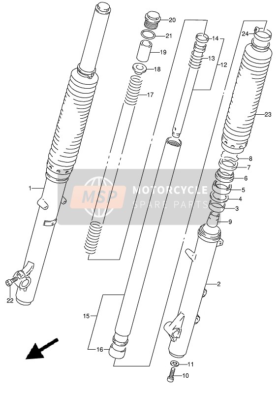 Suzuki DR650RSE(U) 1992 Front Fork for a 1992 Suzuki DR650RSE(U)