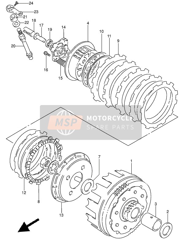 Suzuki DR650RSE (U) 1993 Clutch for a 1993 Suzuki DR650RSE (U)