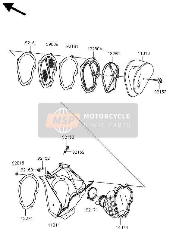 Suzuki RM-Z250 2005 Filtro dell'aria per un 2005 Suzuki RM-Z250