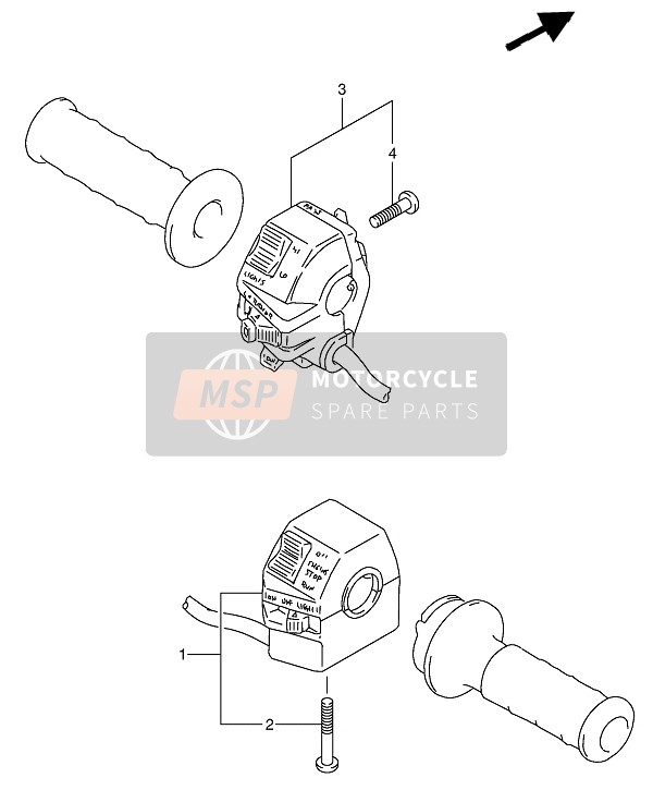 Suzuki DR650RSE (U) 1993 Handle Switch for a 1993 Suzuki DR650RSE (U)