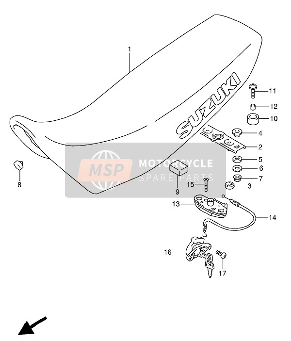 Suzuki DR650RSE (U) 1993 Posto A Sedere per un 1993 Suzuki DR650RSE (U)