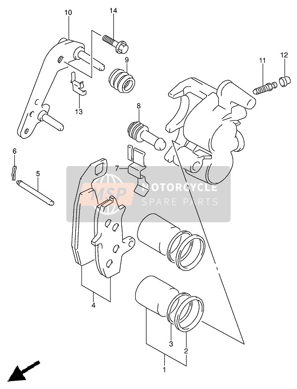 Suzuki DR650RSE (U) 1993 Remklauw Voorzijde voor een 1993 Suzuki DR650RSE (U)