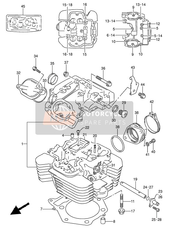 Suzuki DR650RSE(U) 1994 Testata per un 1994 Suzuki DR650RSE(U)