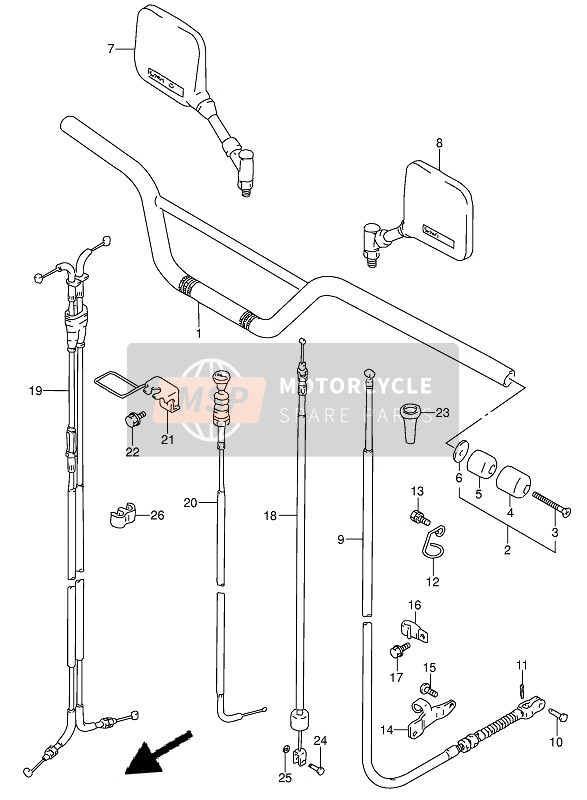 Suzuki DR650RSE(U) 1994 Guidon pour un 1994 Suzuki DR650RSE(U)