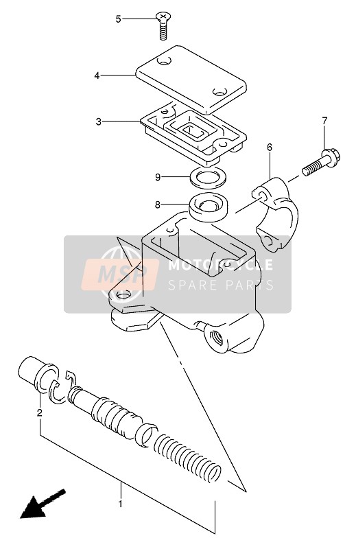 Suzuki DR650RSE(U) 1994 Pompa freno anteriore per un 1994 Suzuki DR650RSE(U)