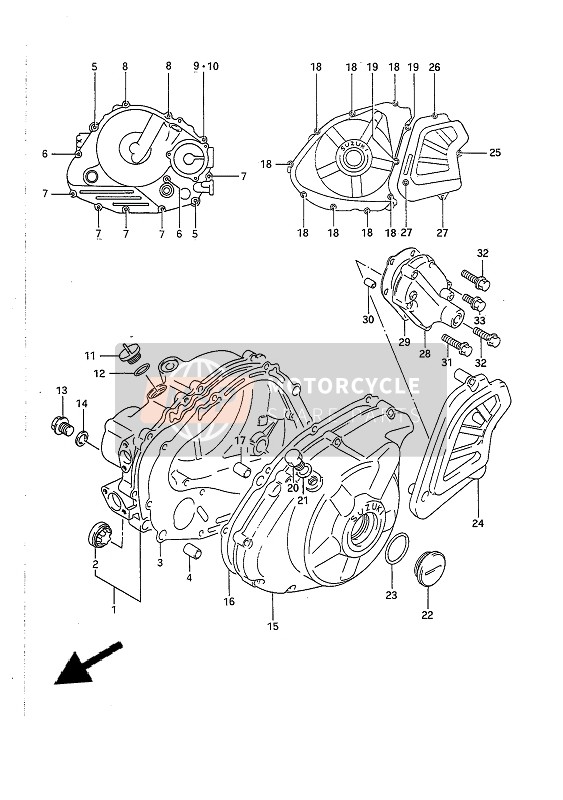 Suzuki DR650R(U) 1991 KURBELGEHÄUSEABDECKUNG für ein 1991 Suzuki DR650R(U)