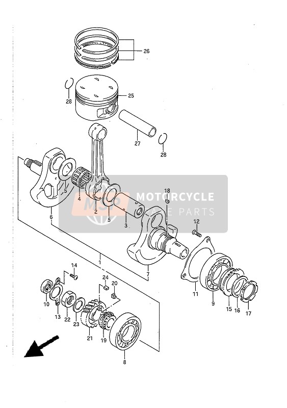 1210012D01050, Piston Set (OS:0.5), Suzuki, 0