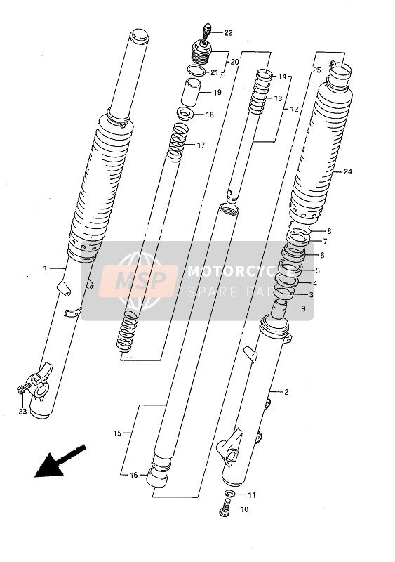 Suzuki DR650R(U) 1991 Front Fork for a 1991 Suzuki DR650R(U)