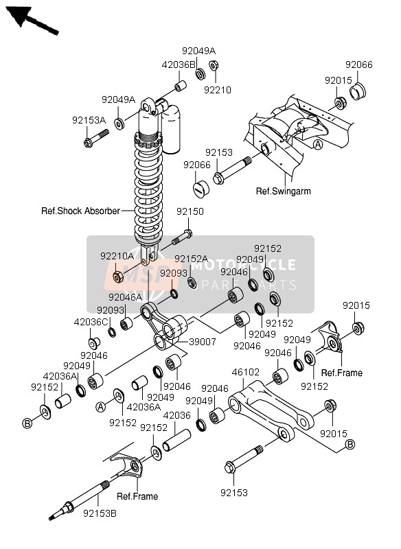 K921530429, Bolt,14mm,L=92, Suzuki, 0