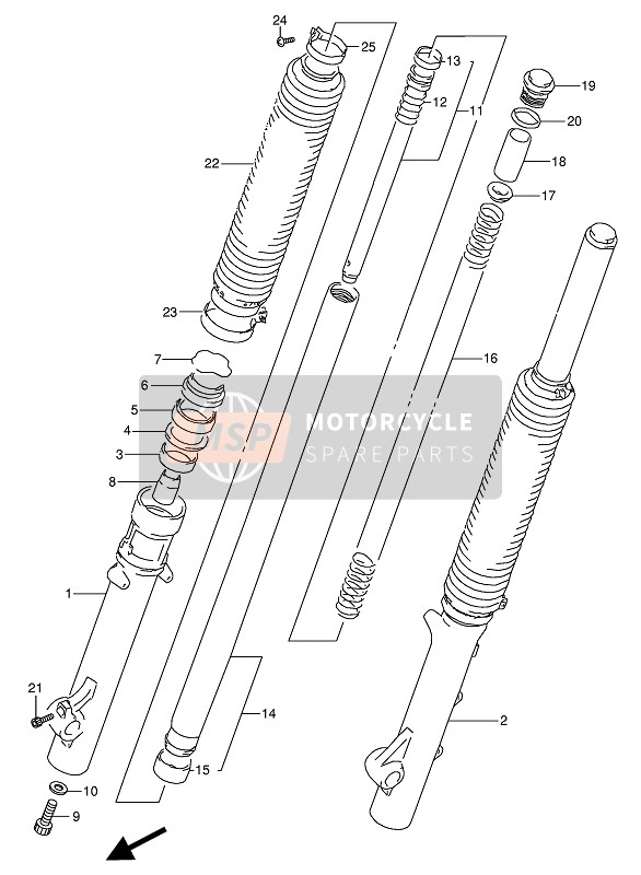 Suzuki DR800S(U) 1992 Front Fork for a 1992 Suzuki DR800S(U)