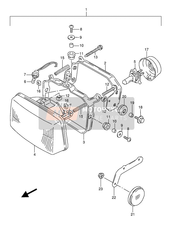 Suzuki DR800S(U) 1993 Headlamp for a 1993 Suzuki DR800S(U)