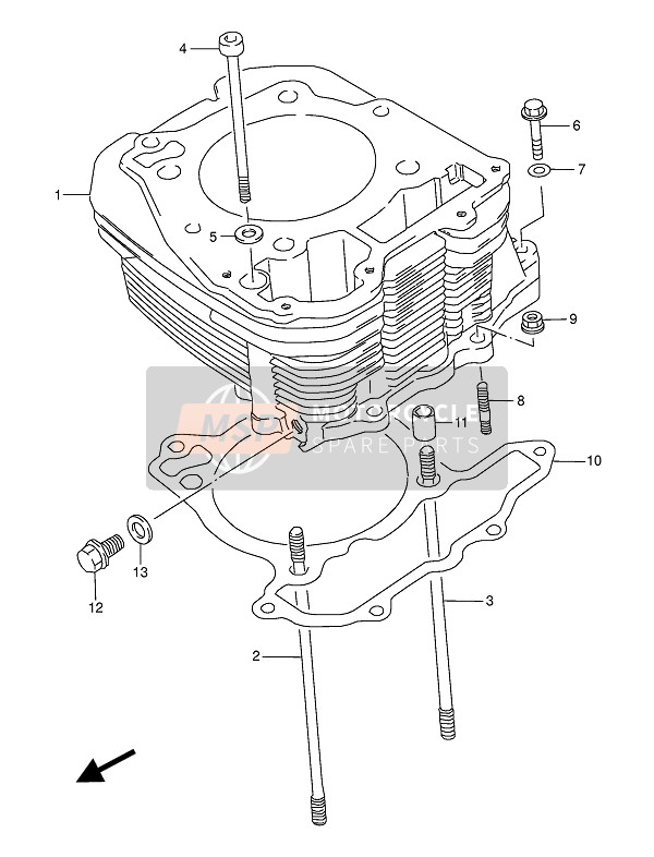 Suzuki DR800S(U) 1994 Cylinder for a 1994 Suzuki DR800S(U)