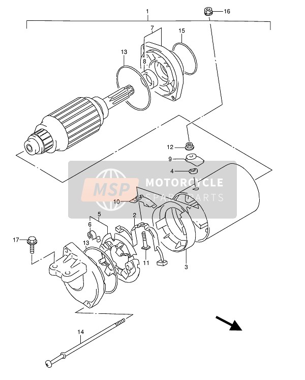 Suzuki DR800S(U) 1994 Starting Motor for a 1994 Suzuki DR800S(U)