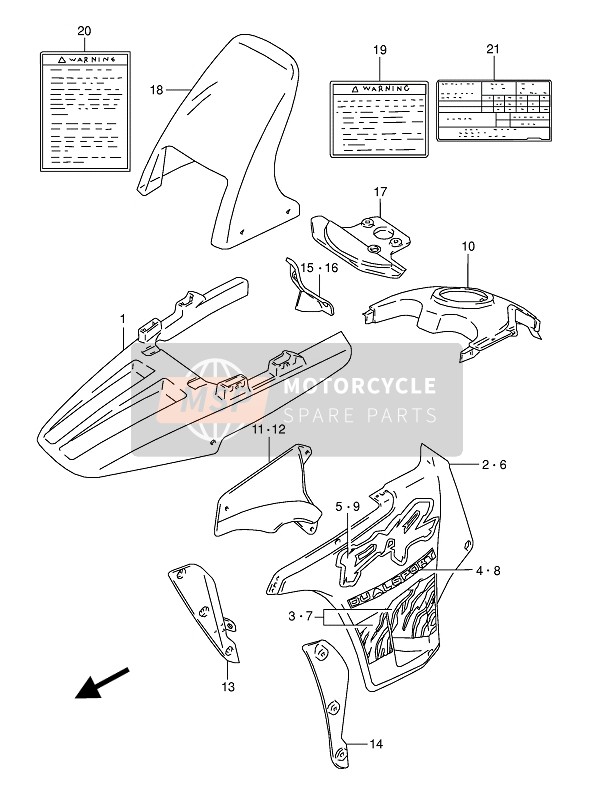 Suzuki DR800S(U) 1994 Kuipwerk voor een 1994 Suzuki DR800S(U)