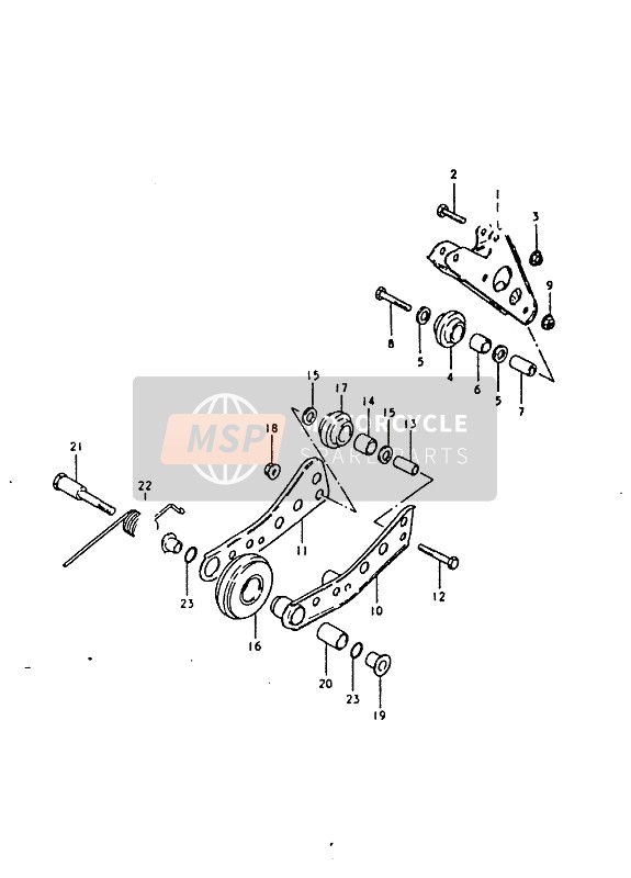 Suzuki RM100 (92-96-99) 1996 STEUERKETTENFÜHRUNG & SPANNER (RM100N) für ein 1996 Suzuki RM100 (92-96-99)