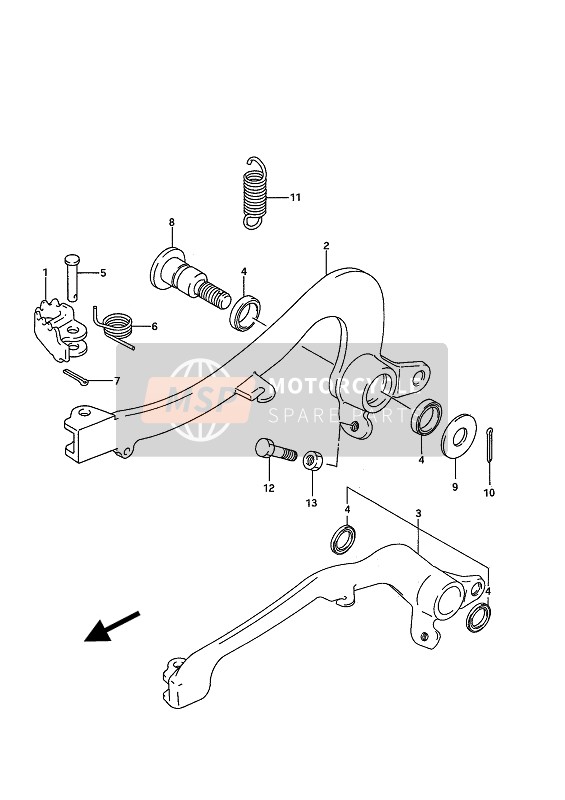 Suzuki RM125 1993 BREMSE HINTEN für ein 1993 Suzuki RM125