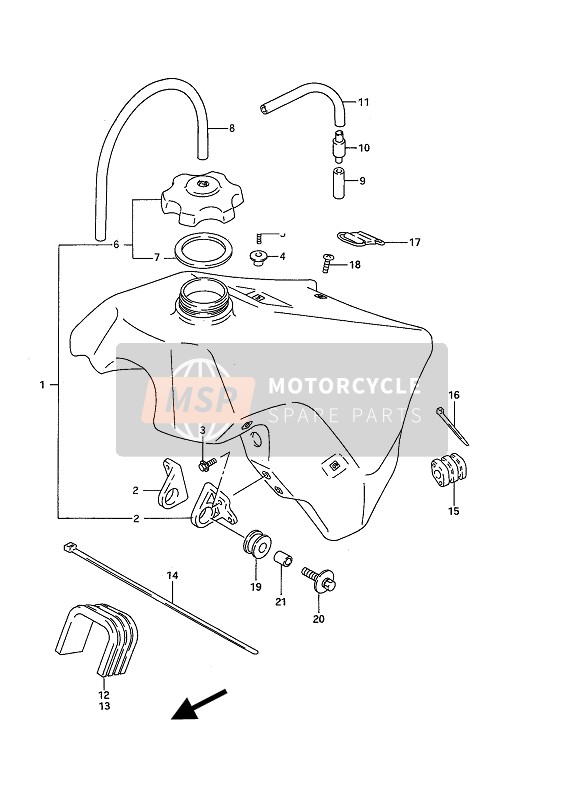 Suzuki RM125 1993 Depósito de combustible para un 1993 Suzuki RM125